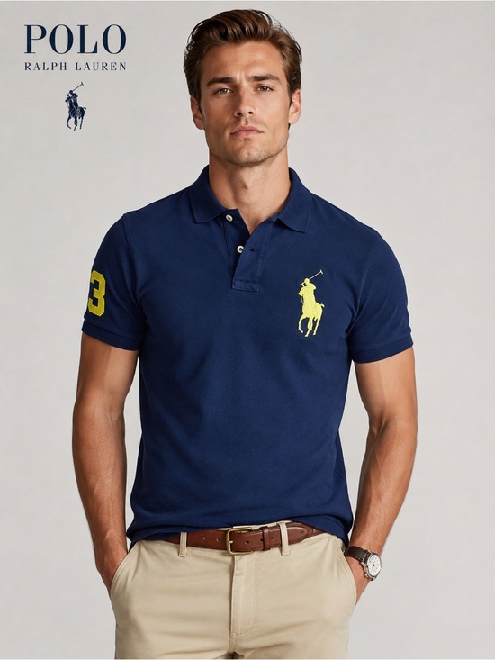 Polo Ralph Lauren Other - Polo by Ralph Lauren Men’s Navy Polo with Bright Yellow Pony Y2K